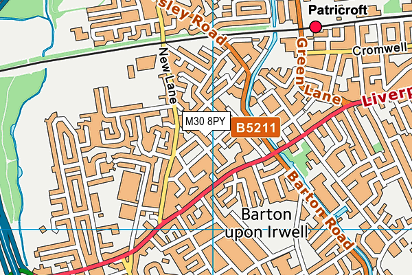 M30 8PY map - OS VectorMap District (Ordnance Survey)