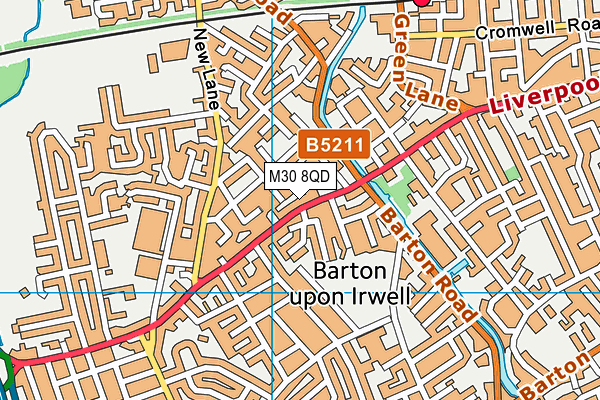 M30 8QD map - OS VectorMap District (Ordnance Survey)