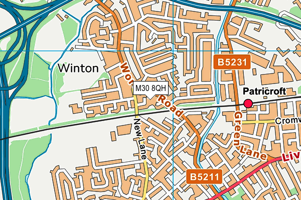 M30 8QH map - OS VectorMap District (Ordnance Survey)