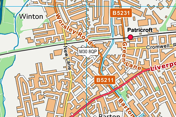 M30 8QP map - OS VectorMap District (Ordnance Survey)