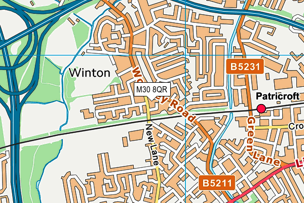 M30 8QR map - OS VectorMap District (Ordnance Survey)