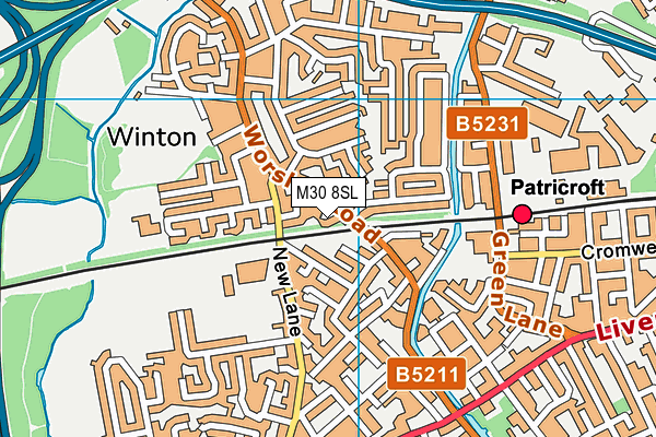 M30 8SL map - OS VectorMap District (Ordnance Survey)