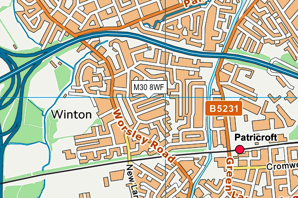 M30 8WF map - OS VectorMap District (Ordnance Survey)