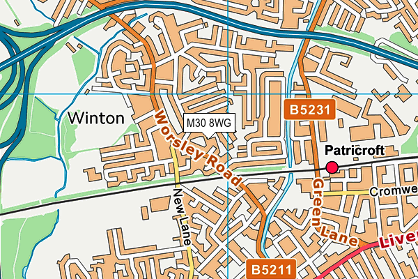 M30 8WG map - OS VectorMap District (Ordnance Survey)