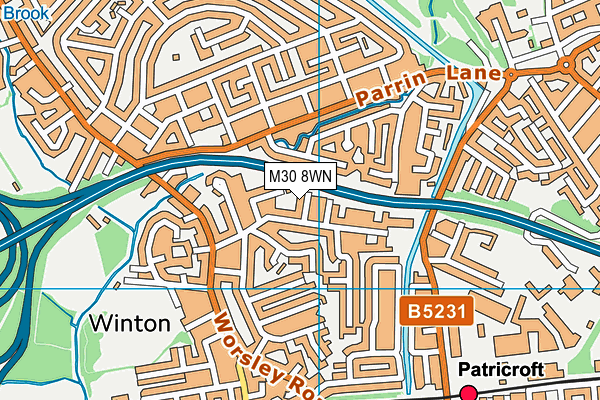 M30 8WN map - OS VectorMap District (Ordnance Survey)