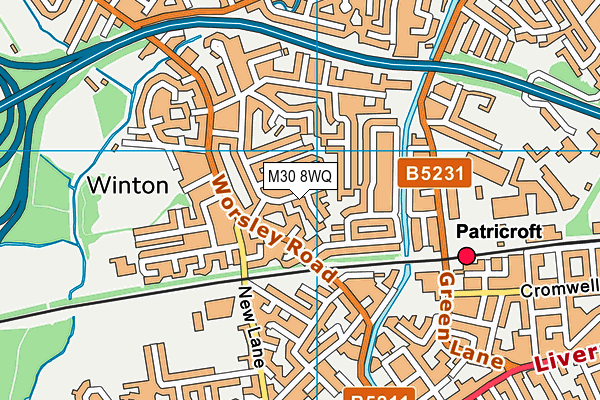 M30 8WQ map - OS VectorMap District (Ordnance Survey)