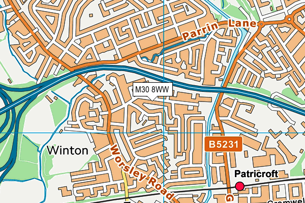 M30 8WW map - OS VectorMap District (Ordnance Survey)