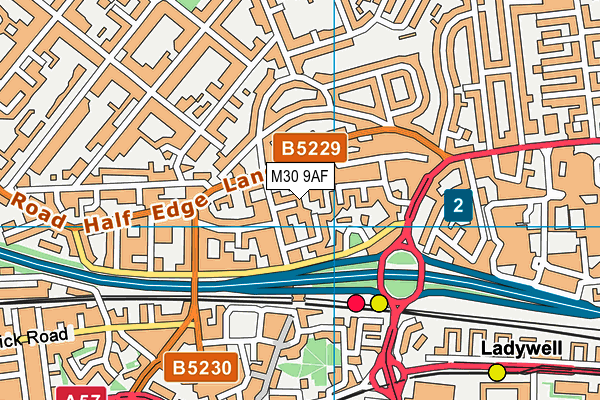 M30 9AF map - OS VectorMap District (Ordnance Survey)