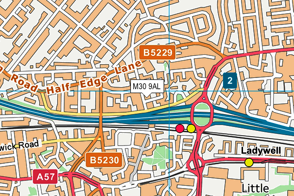 M30 9AL map - OS VectorMap District (Ordnance Survey)