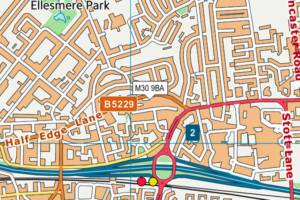 M30 9BA map - OS VectorMap District (Ordnance Survey)