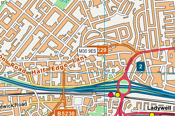 M30 9ES map - OS VectorMap District (Ordnance Survey)