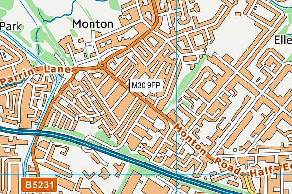 M30 9FP map - OS VectorMap District (Ordnance Survey)