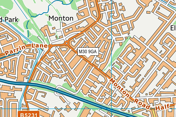 M30 9GA map - OS VectorMap District (Ordnance Survey)