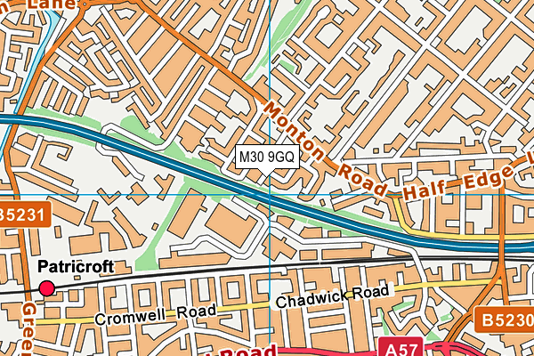 M30 9GQ map - OS VectorMap District (Ordnance Survey)