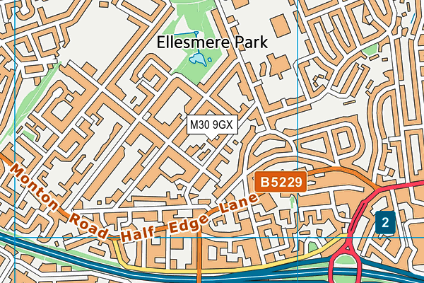 M30 9GX map - OS VectorMap District (Ordnance Survey)