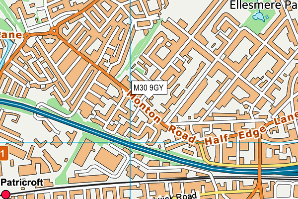 M30 9GY map - OS VectorMap District (Ordnance Survey)