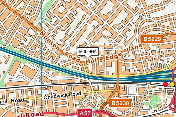 M30 9HA map - OS VectorMap District (Ordnance Survey)