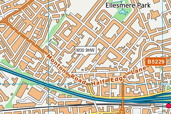 M30 9HW map - OS VectorMap District (Ordnance Survey)