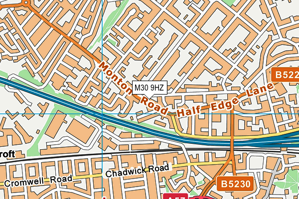 M30 9HZ map - OS VectorMap District (Ordnance Survey)