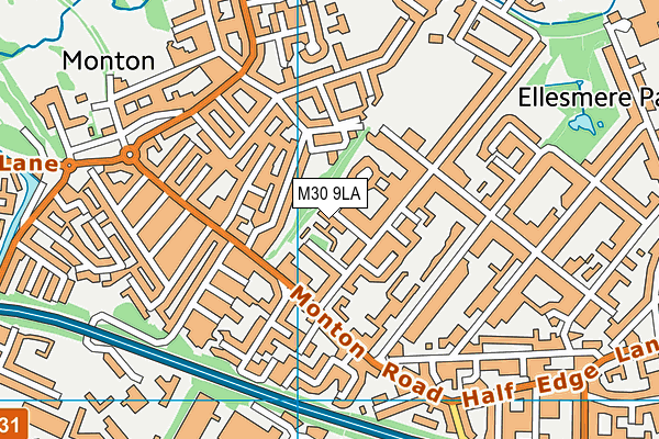 M30 9LA map - OS VectorMap District (Ordnance Survey)