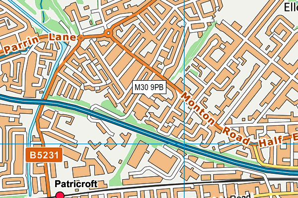 M30 9PB map - OS VectorMap District (Ordnance Survey)