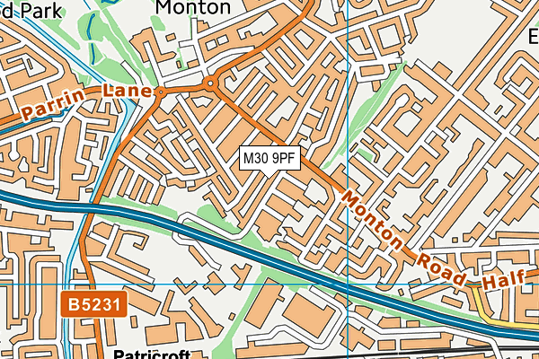 M30 9PF map - OS VectorMap District (Ordnance Survey)