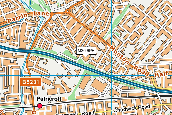 M30 9PH map - OS VectorMap District (Ordnance Survey)