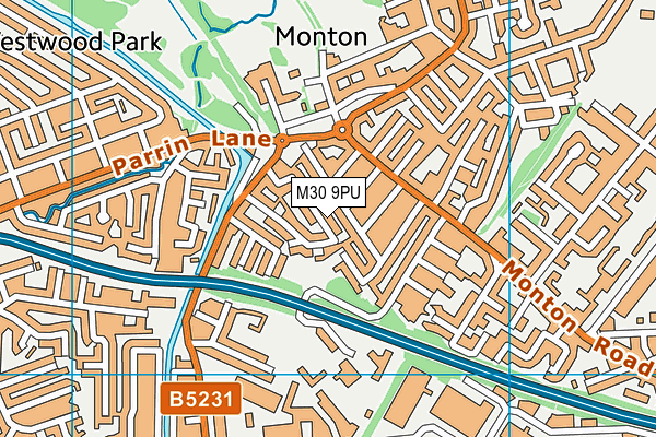 M30 9PU map - OS VectorMap District (Ordnance Survey)