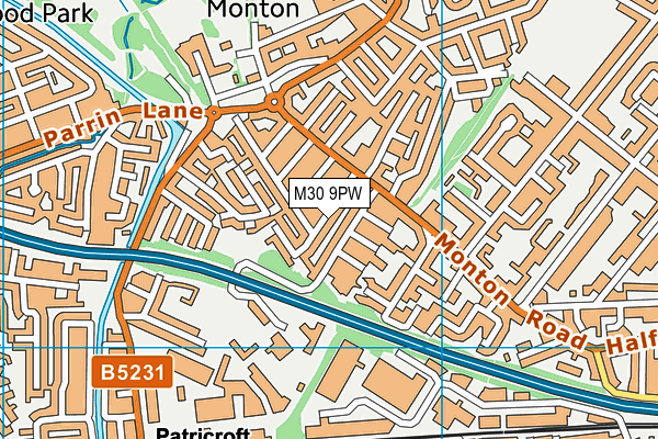 M30 9PW map - OS VectorMap District (Ordnance Survey)