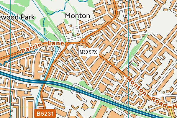 M30 9PX map - OS VectorMap District (Ordnance Survey)