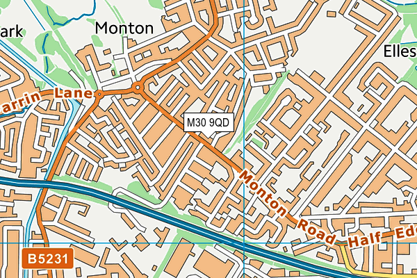 M30 9QD map - OS VectorMap District (Ordnance Survey)