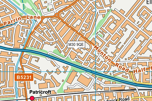 M30 9QE map - OS VectorMap District (Ordnance Survey)