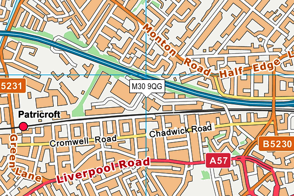 M30 9QG map - OS VectorMap District (Ordnance Survey)