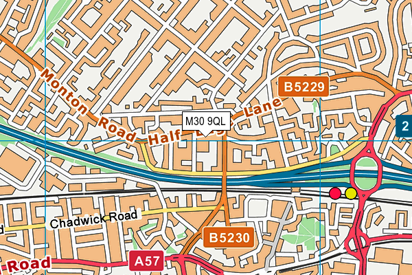 M30 9QL map - OS VectorMap District (Ordnance Survey)