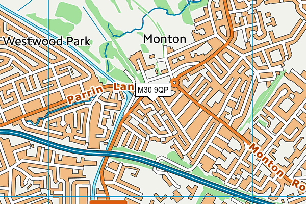 M30 9QP map - OS VectorMap District (Ordnance Survey)