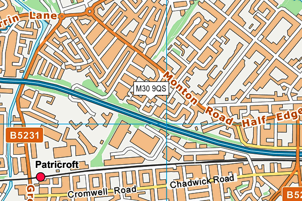 M30 9QS map - OS VectorMap District (Ordnance Survey)