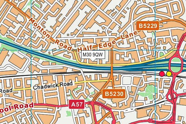 M30 9QW map - OS VectorMap District (Ordnance Survey)