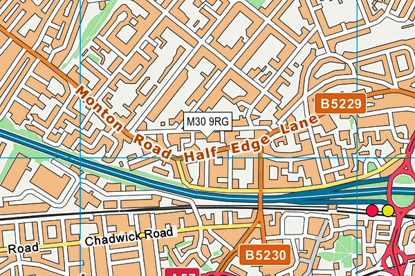 M30 9RG map - OS VectorMap District (Ordnance Survey)