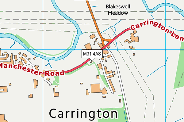 M31 4AS map - OS VectorMap District (Ordnance Survey)