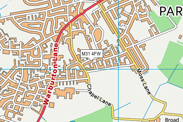 M31 4FW map - OS VectorMap District (Ordnance Survey)