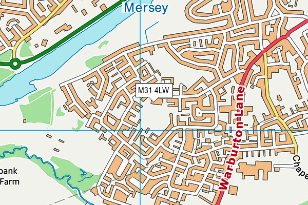 Wood Lane Playing Fields map (M31 4LW) - OS VectorMap District (Ordnance Survey)