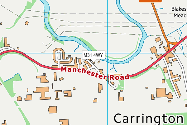 Carrington Rufc map (M31 4WY) - OS VectorMap District (Ordnance Survey)