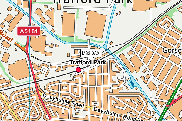 M32 0AX map - OS VectorMap District (Ordnance Survey)