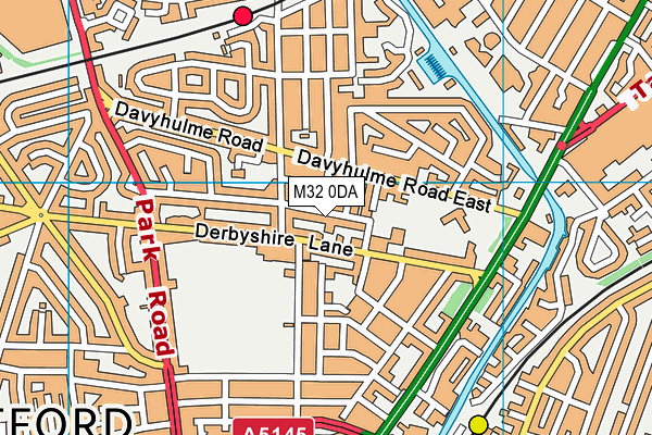 M32 0DA map - OS VectorMap District (Ordnance Survey)