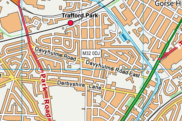 M32 0DJ map - OS VectorMap District (Ordnance Survey)