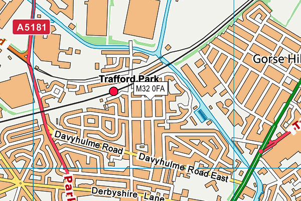 M32 0FA map - OS VectorMap District (Ordnance Survey)