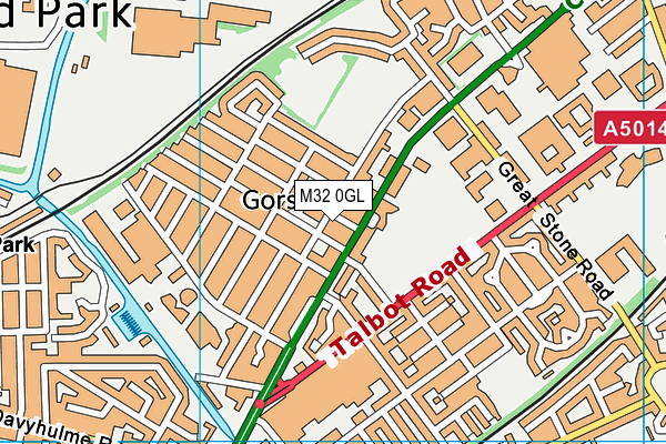 M32 0GL map - OS VectorMap District (Ordnance Survey)