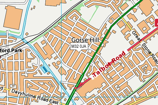 M32 0JA map - OS VectorMap District (Ordnance Survey)