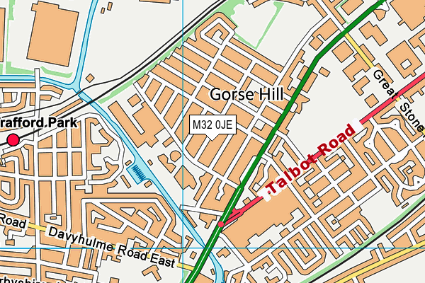 M32 0JE map - OS VectorMap District (Ordnance Survey)