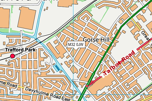 M32 0JW map - OS VectorMap District (Ordnance Survey)